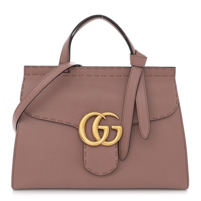 Gucci Calfskin Small GG Marmont Top Handle Bag Rosy Phard 1 of 10
