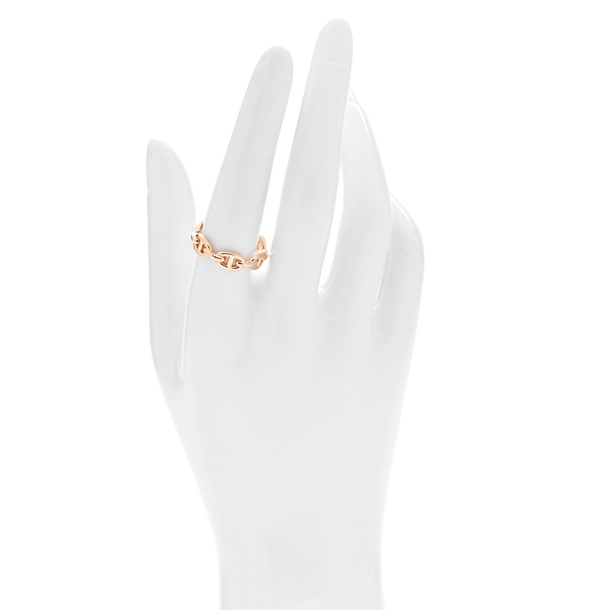 Hermes 18K Rose Gold PM Chaine d'Ancre Enchainee Ring 57 8 2 of 5