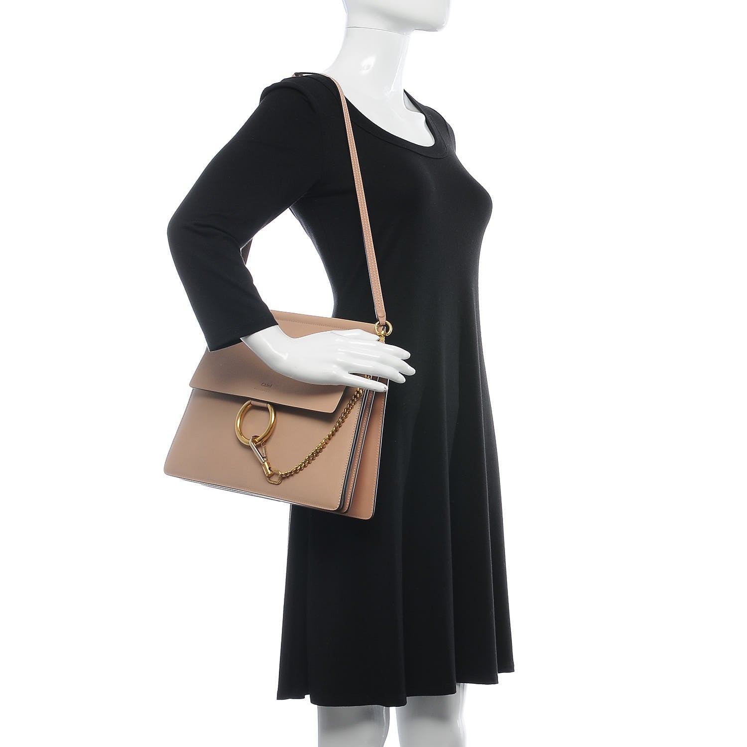 Chloe Calfskin Medium Faye Shoulder Bag Biscotti Beige 2 of 8