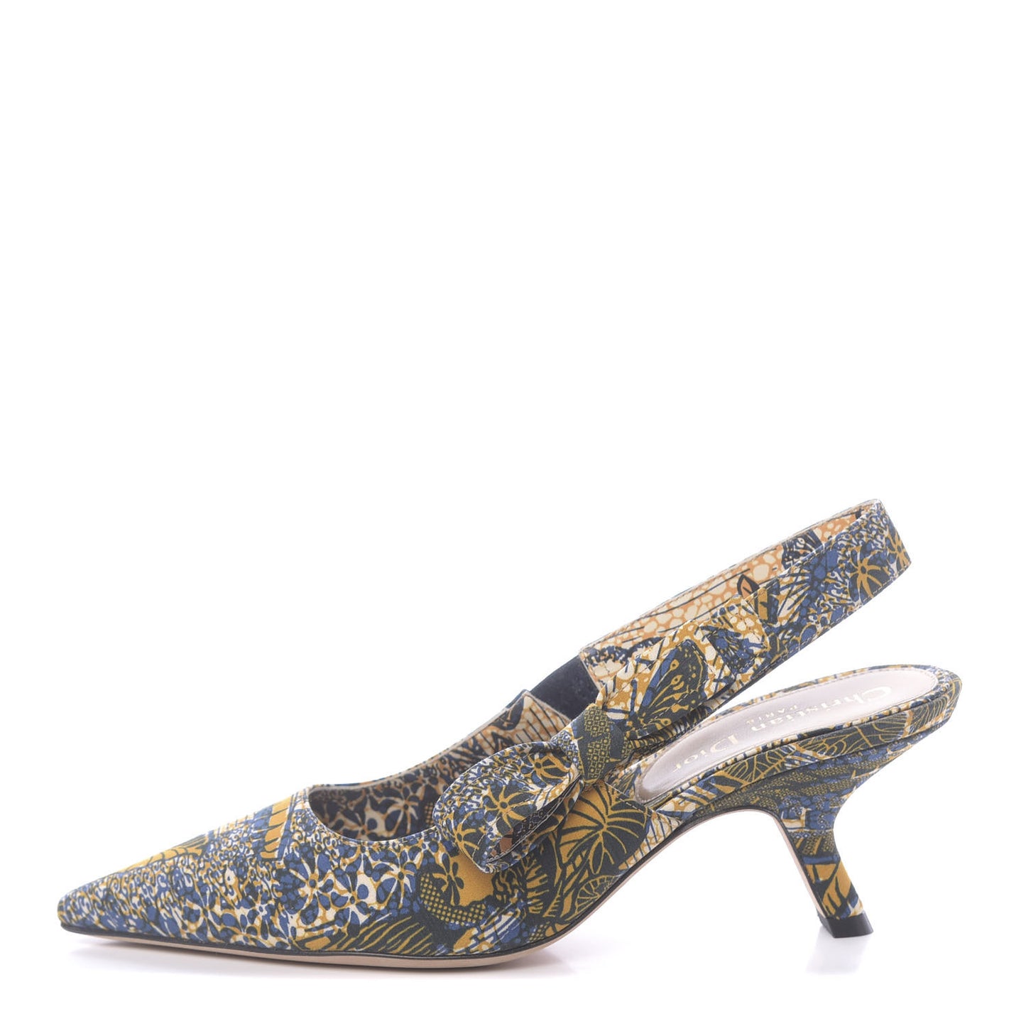 Toile De Jouy Sweet D Slingback Pumps 36.5 Blue Yellow