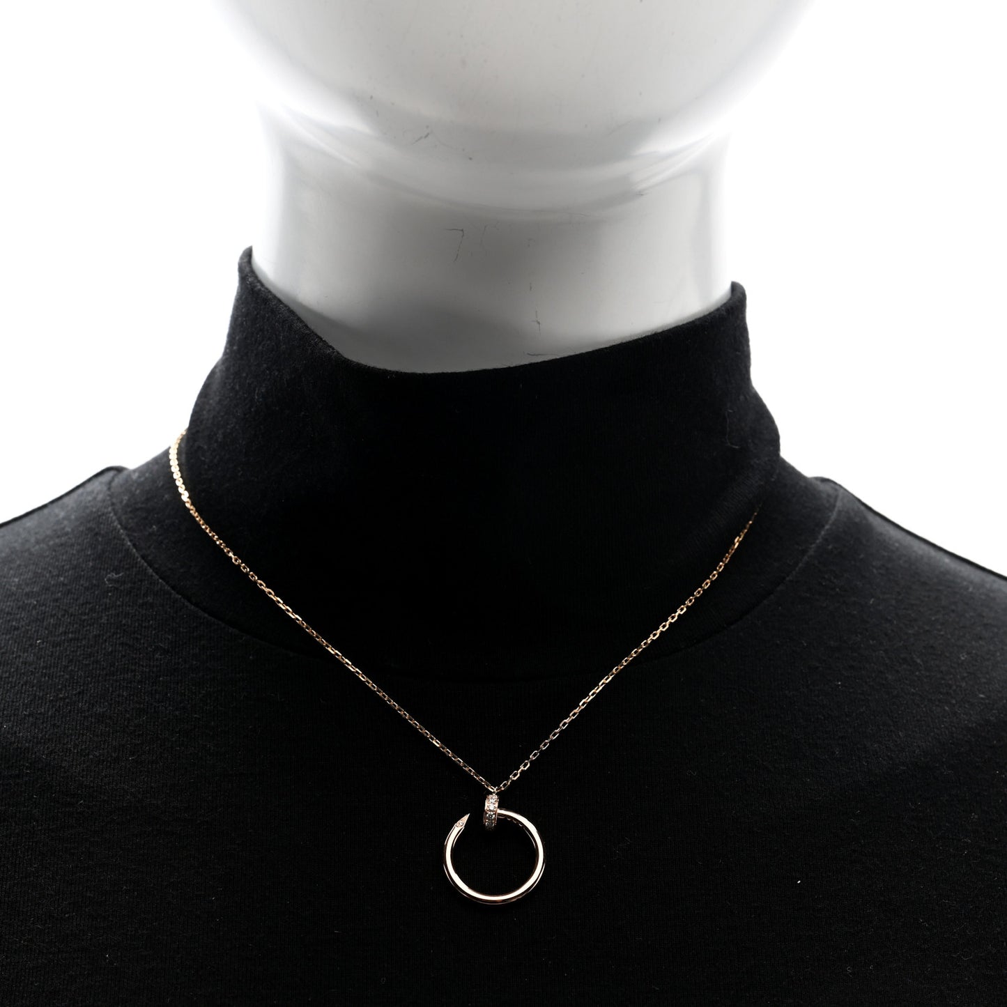 18K Pink Gold Diamond Juste Un Clou Pendant Necklace