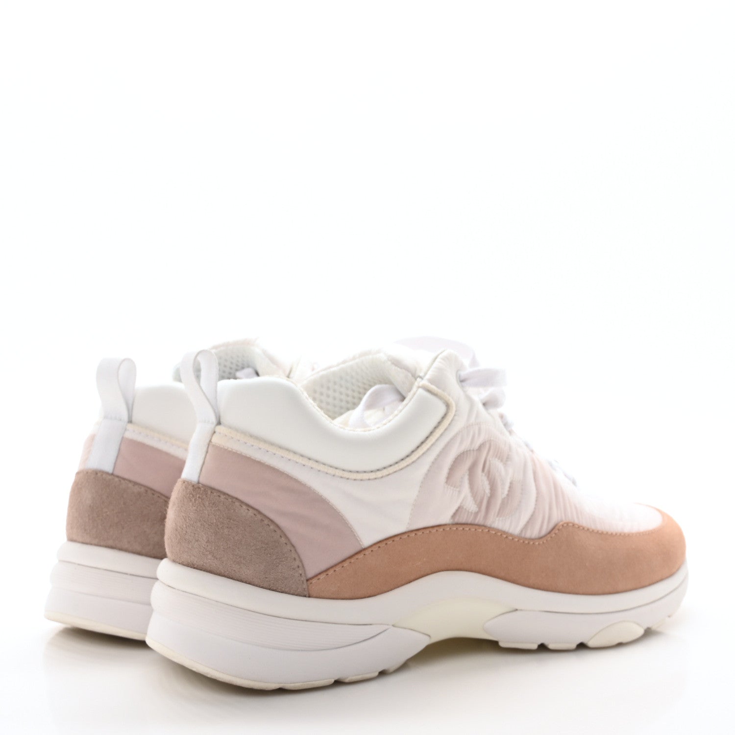 Chanel Nylon Suede Calfskin CC Sneakers 40 Pink 5 of 9