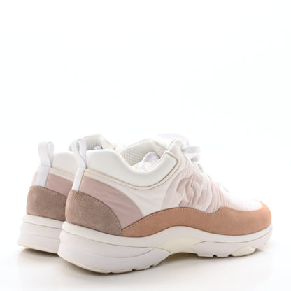 Chanel Nylon Suede Calfskin CC Sneakers 40 Pink 5 of 9