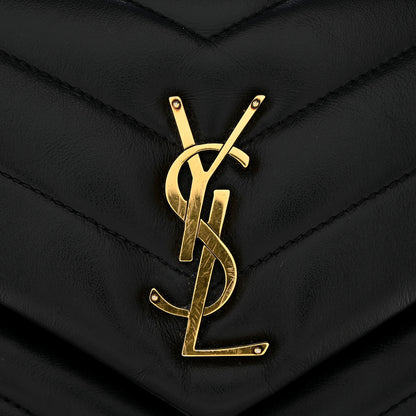 Saint Laurent Calfskin Y Quilted Monogram Small Loulou Chain Satchel Black 12 of 14