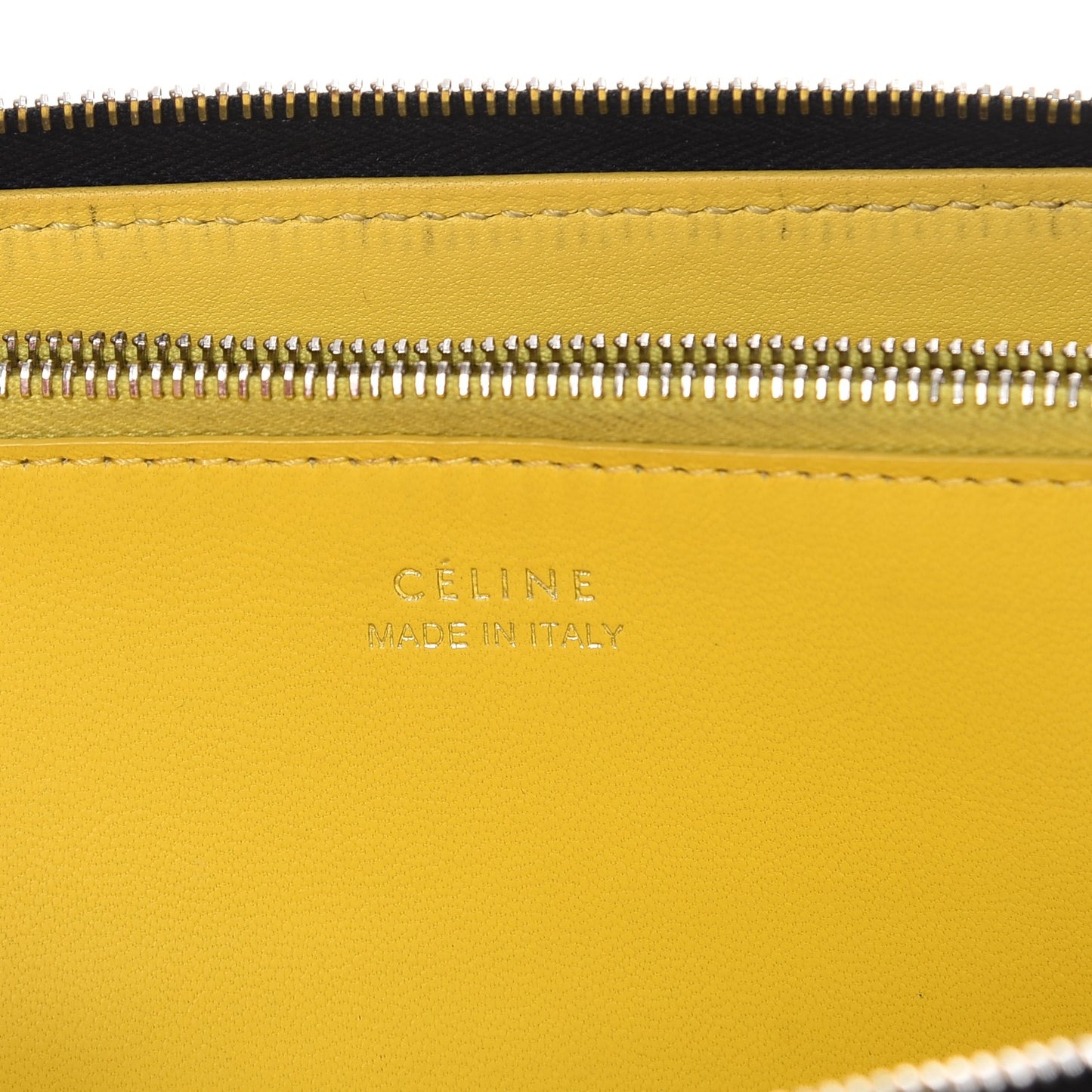 Calfskin Large Zip Around Multifunction Wallet Black Citron