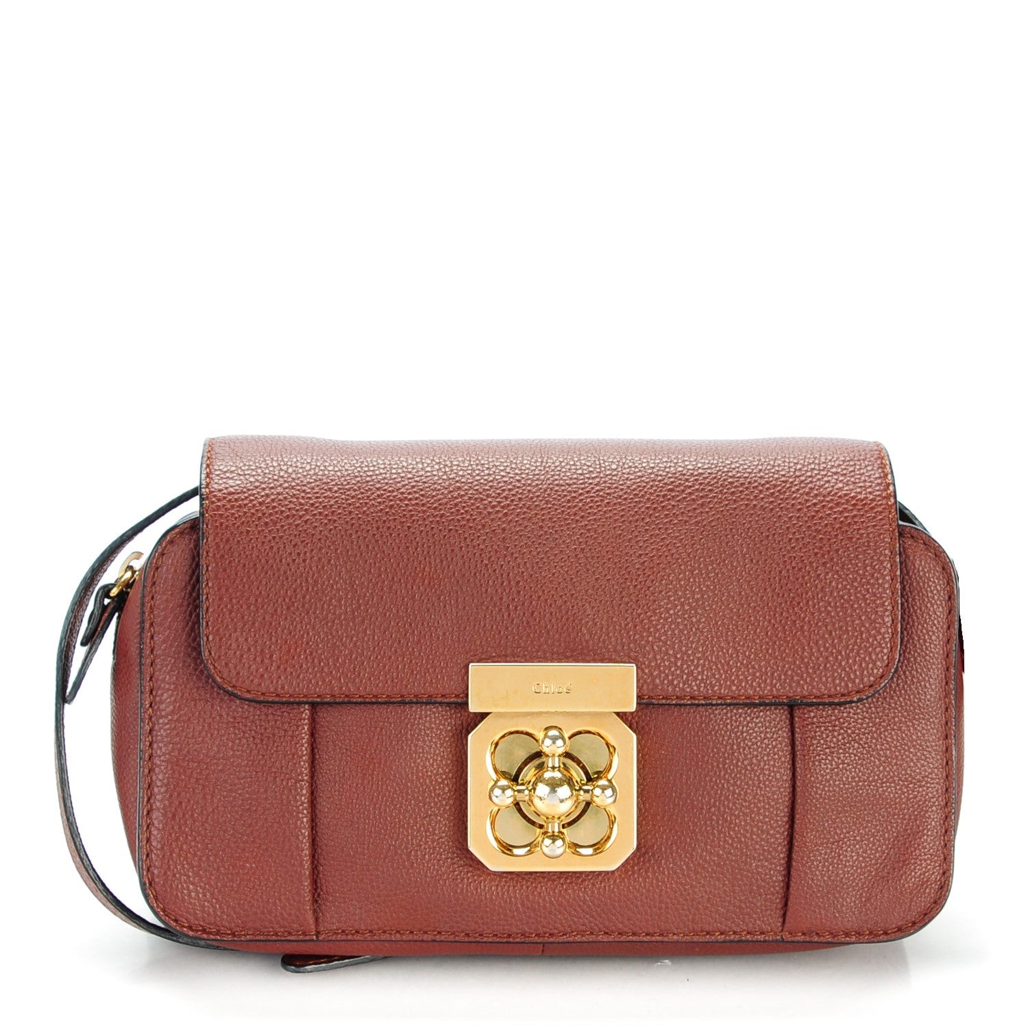 Chloe Calfskin Mini Elsie Crossbody Bag Chocolate 1 of 7