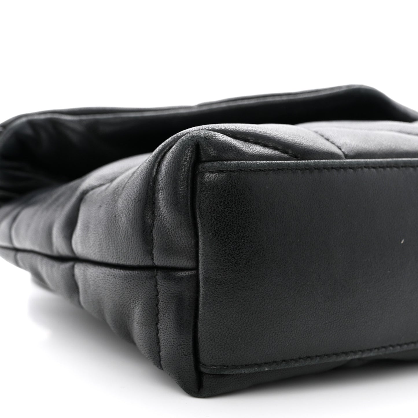 Lambskin Quilted Toy Loulou Puffer Monogram Chain Satchel Black