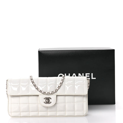 Chanel Patent Quilted East West Chocolate Bar Flap White 11 of 12