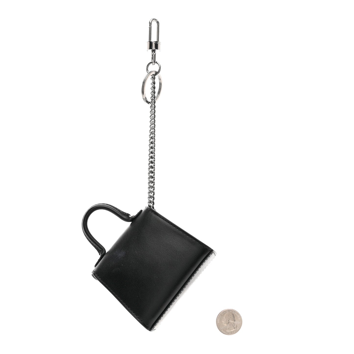 Calfskin Mini L'Humour Brillant Bag Charm Black White