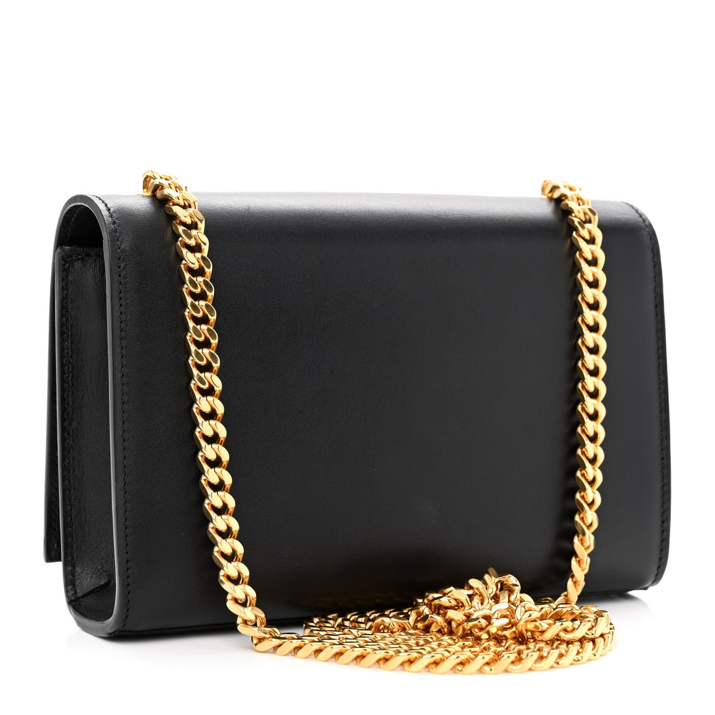Calfskin Small Classic Monogram Kate Tassel Satchel Black