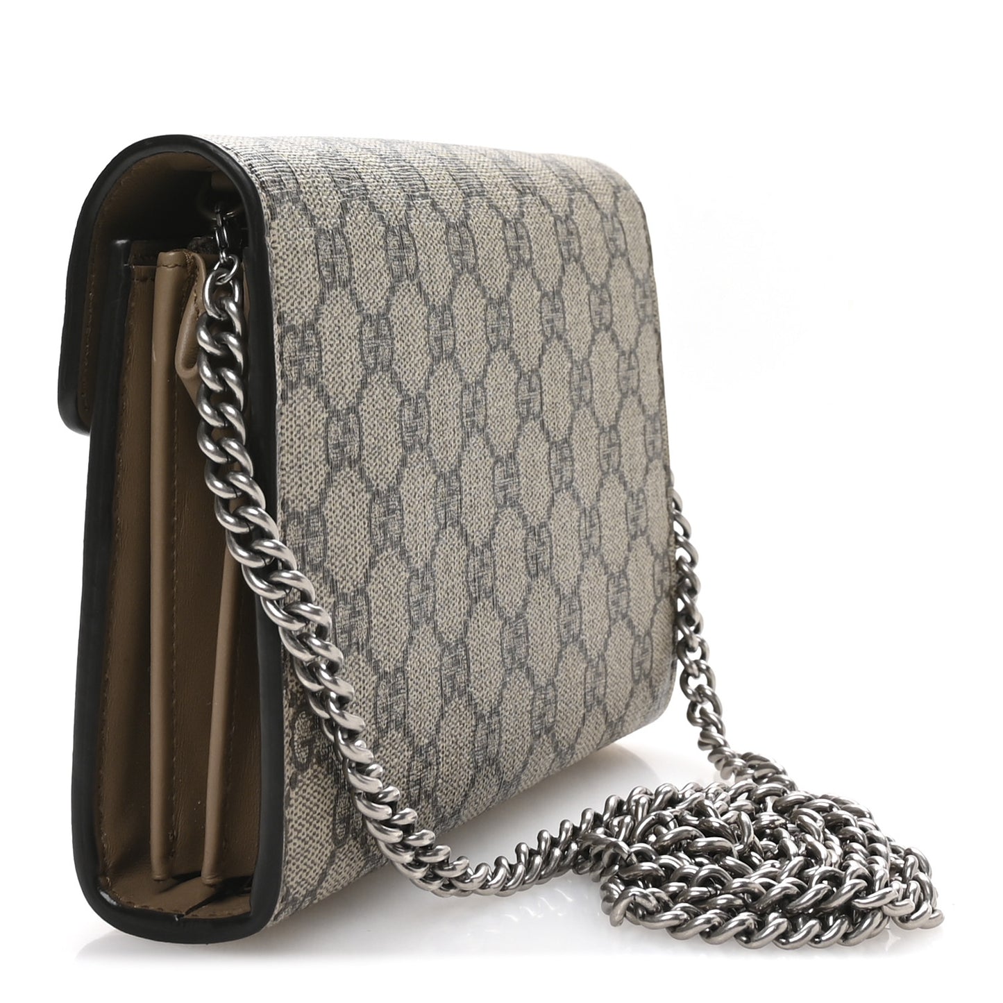 GG Supreme Monogram Mini Dionysus Chain Wallet Beige Taupe