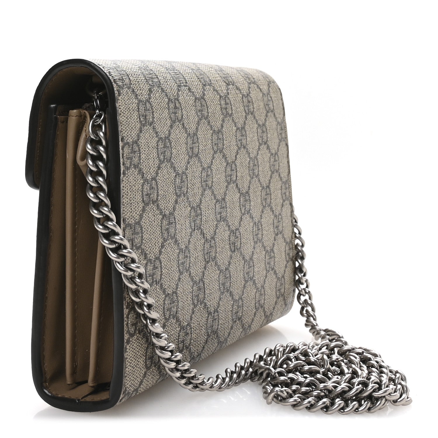 Gucci GG Supreme Monogram Mini Dionysus Chain Wallet Beige Taupe 3 of 11