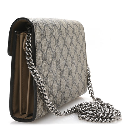 Gucci GG Supreme Monogram Mini Dionysus Chain Wallet Beige Taupe 3 of 11