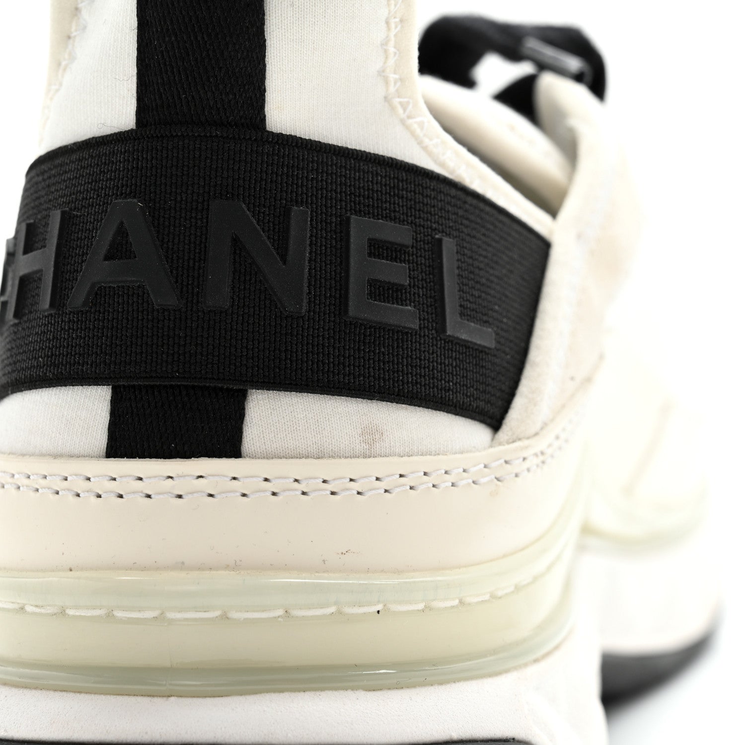Chanel Velvet Calfskin Mixed Fibers CC Sneakers 39.5 Ivory Black 12 of 12