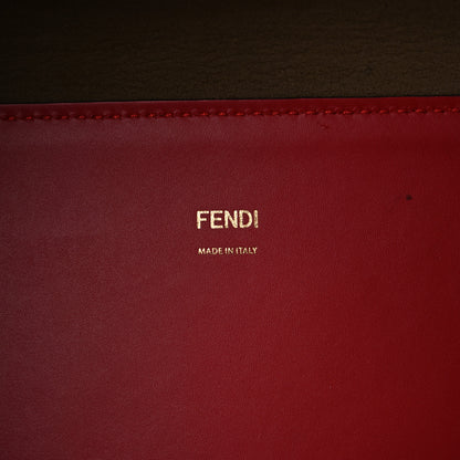 Fendi Vitello King Plexiglass Logo Embossed Medium Fendi Sunshine Shopper Tote Fuoco 6 of 10