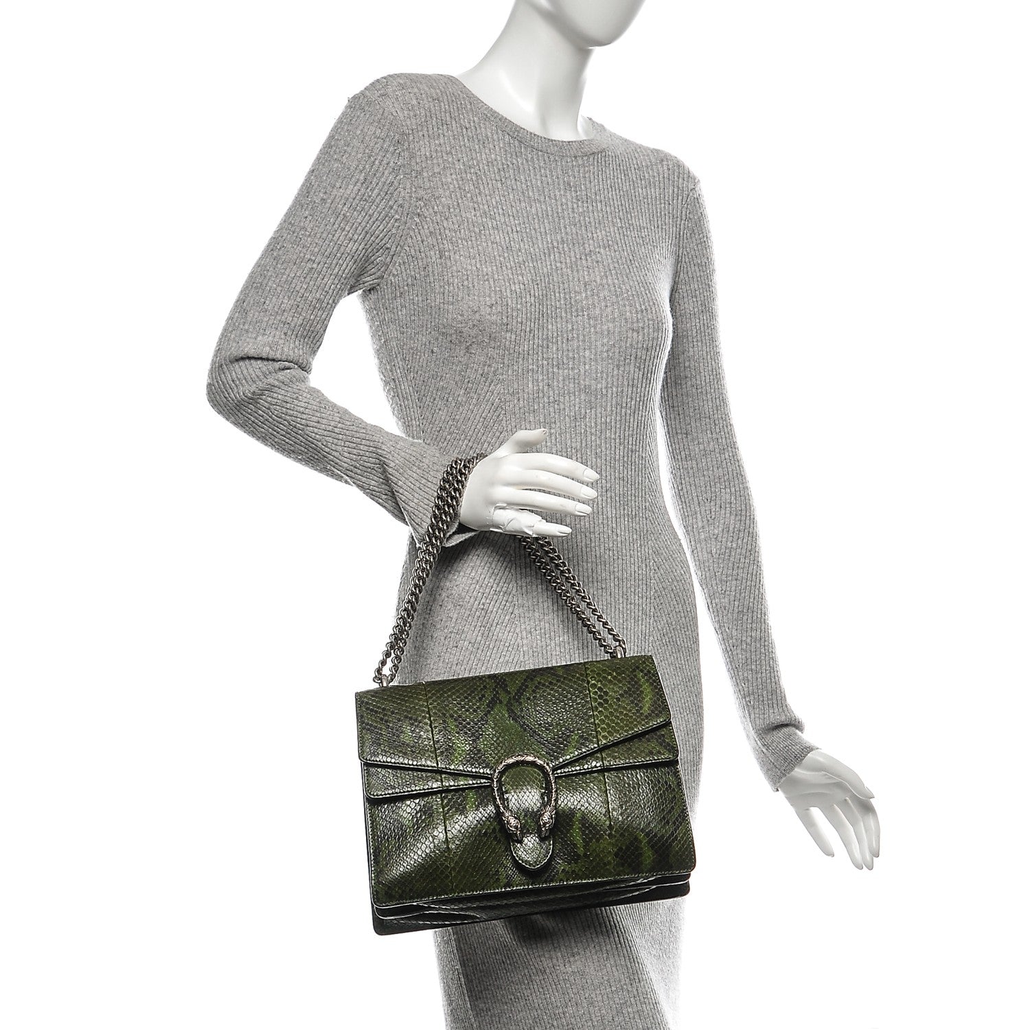 Gucci Python Medium Dionysus Shoulder Bag Green 2 of 7
