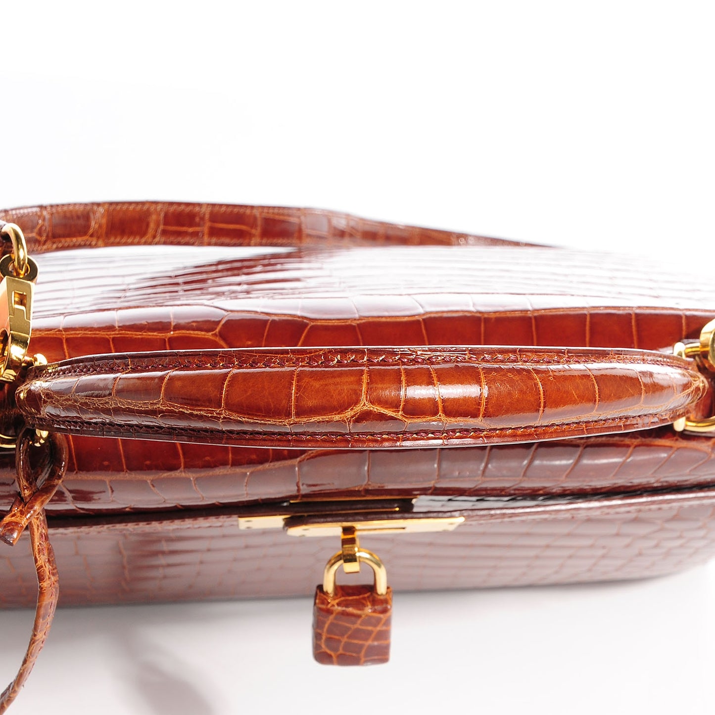 Shiny Porosus Crocodile Kelly Sellier 32 Miel