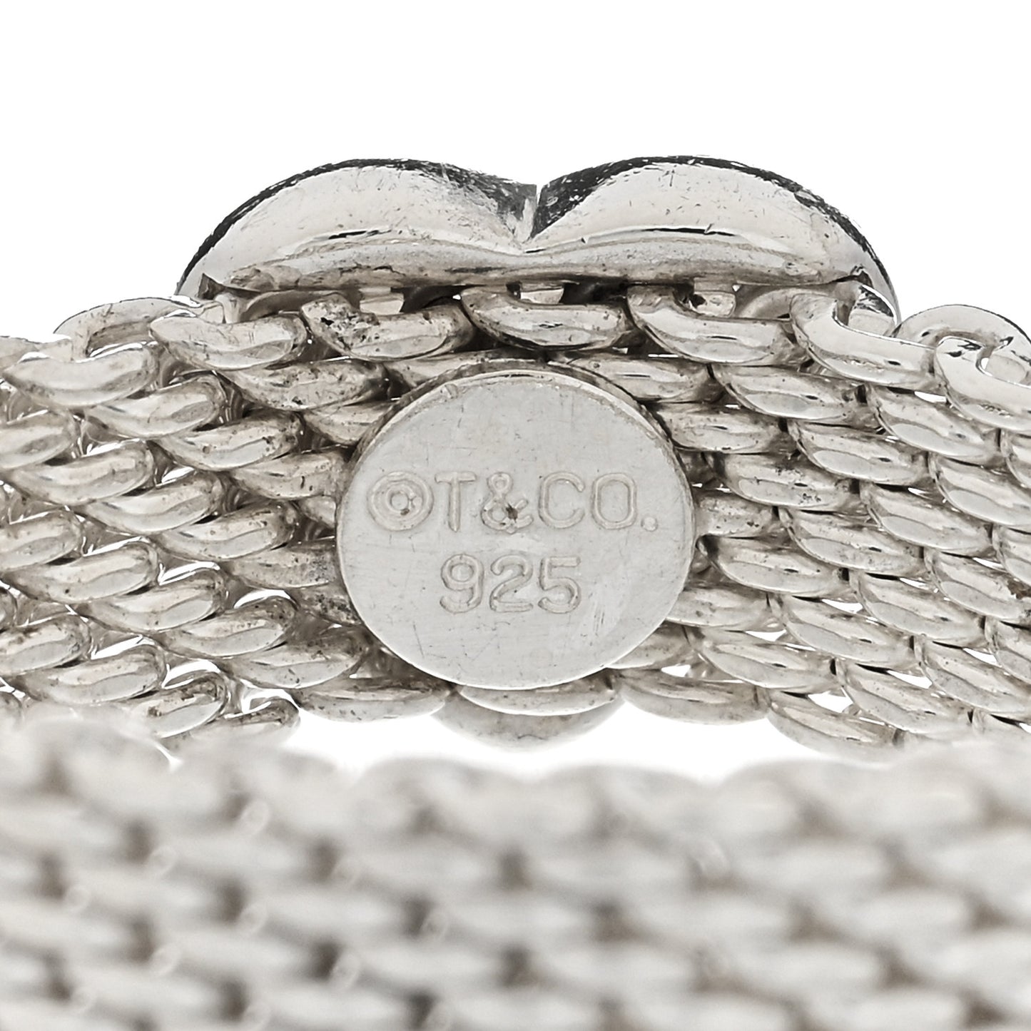 Sterling Silver Somerset Mesh Heart Ring 56 7.75