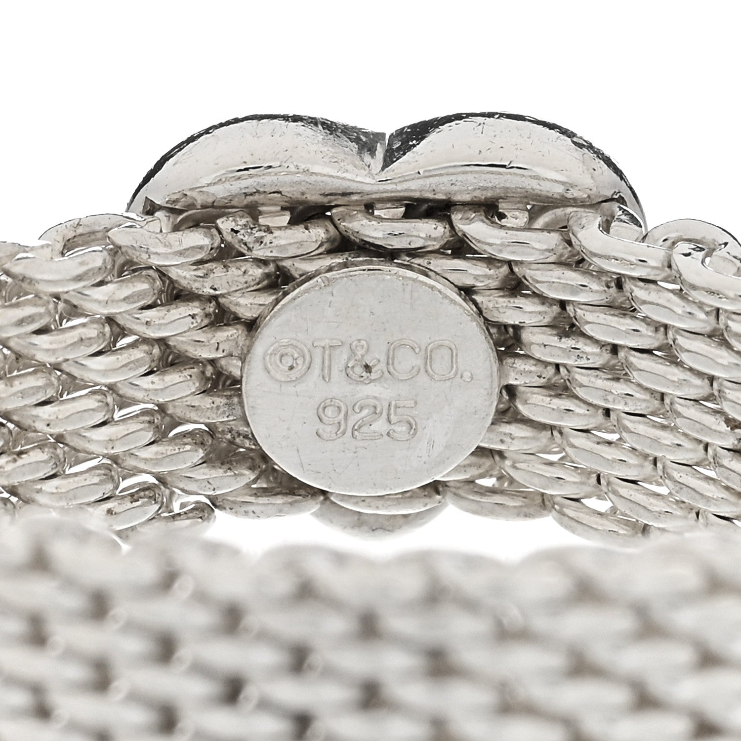 Tiffany Sterling Silver Somerset Mesh Heart Ring 56 7.75 4 of 4