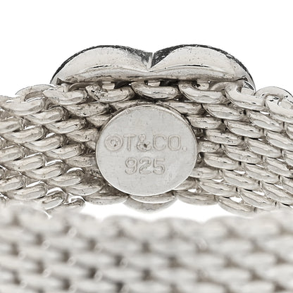 Tiffany Sterling Silver Somerset Mesh Heart Ring 56 7.75 4 of 4