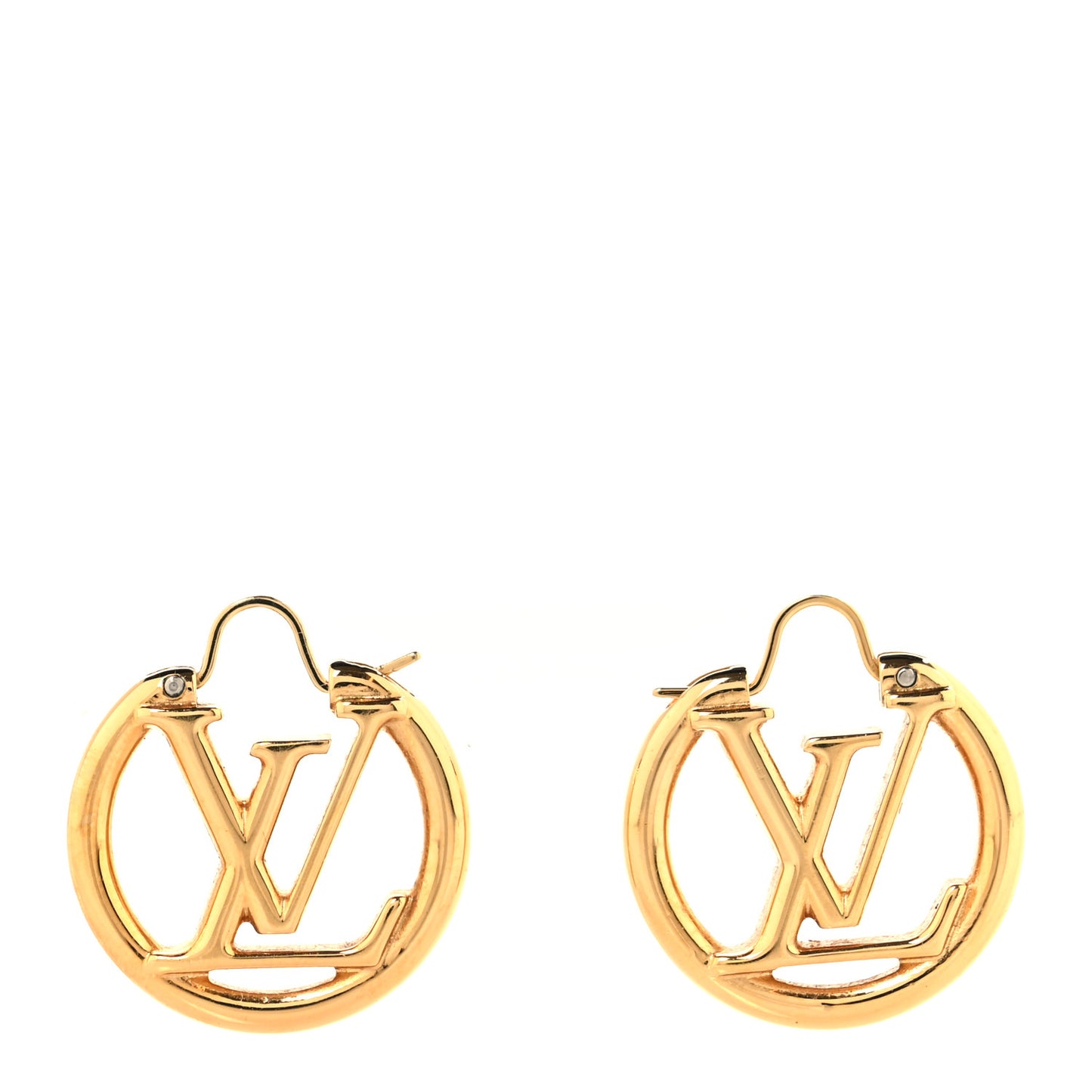 Metal Small Louise Hoop Earrings Gold
