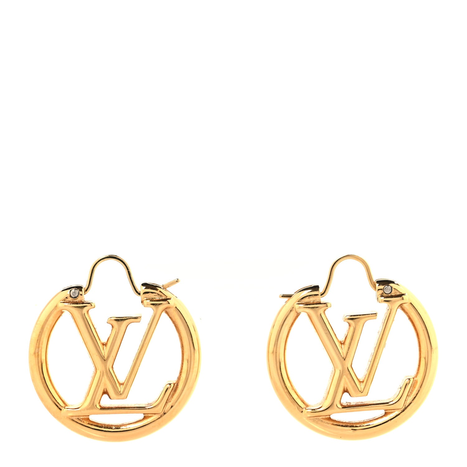 Louis Vuitton Metal Small Louise Hoop Earrings Gold 1 of 4