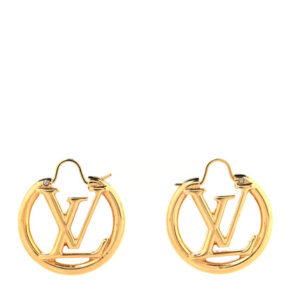 Louis Vuitton Metal Small Louise Hoop Earrings Gold 1 of 4