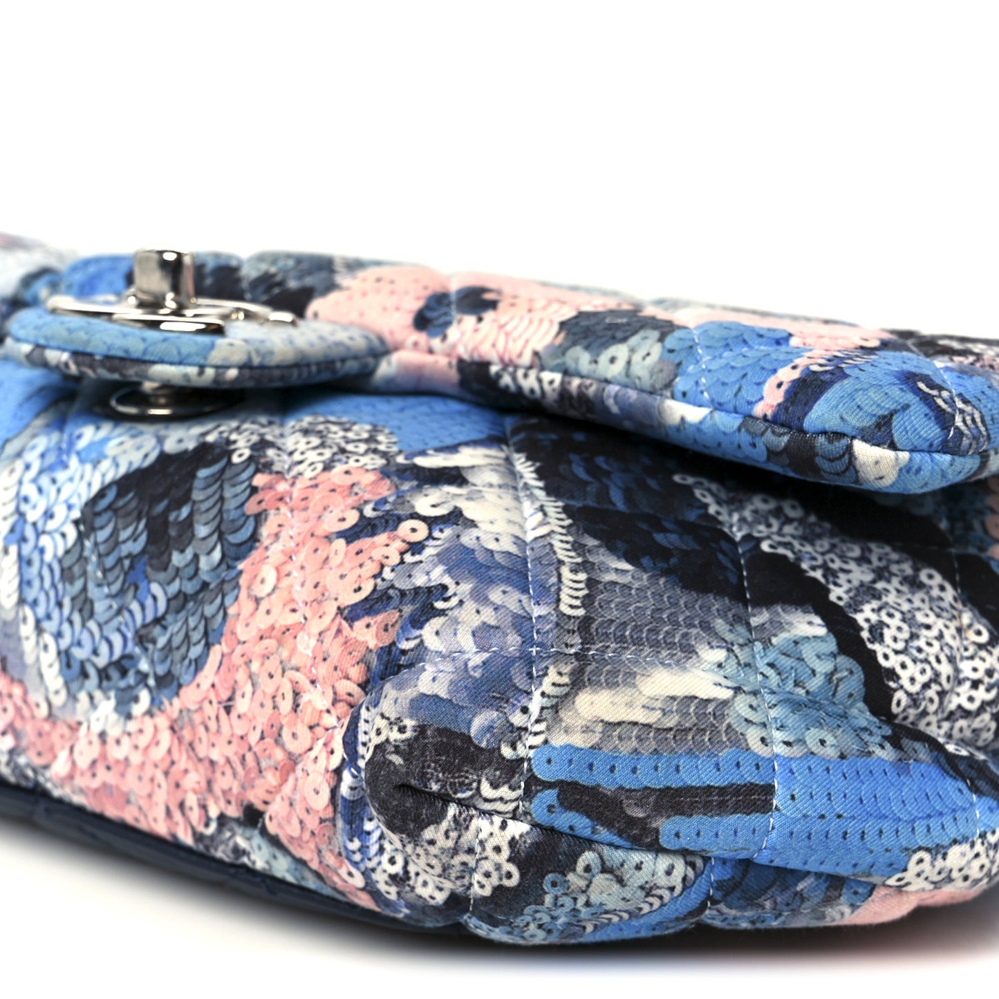 Canvas Sequin Print Quilted Waist Bag Multicolor