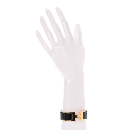 Hermes Enamel Wide Clic Clac H Bracelet PM Black 2 of 5