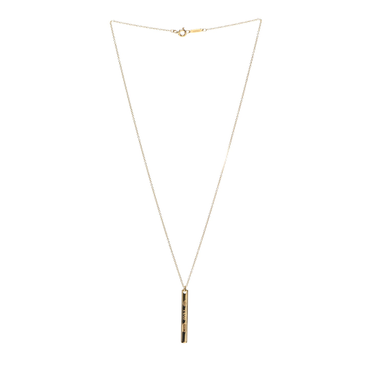 18K Yellow Gold 1837 Bar Pendant Necklace