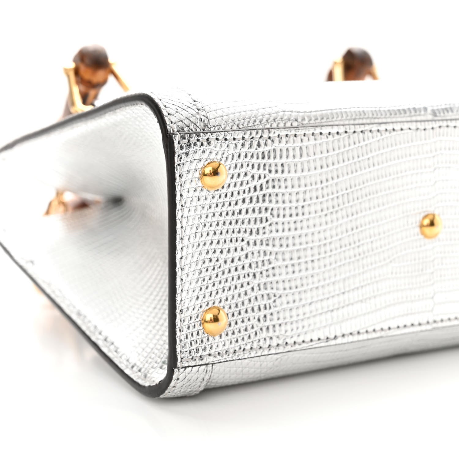 Gucci Lizard Mini Diana Tote Bag Silver 8 of 11