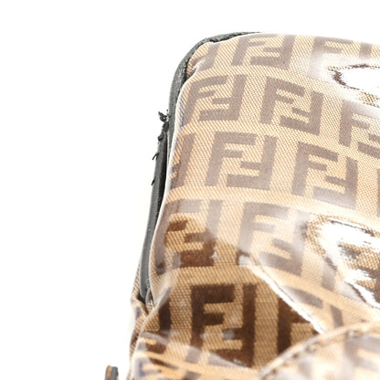 Fendi Vinyl Zucchino Baguette Double Flap Tobacco 10 of 11