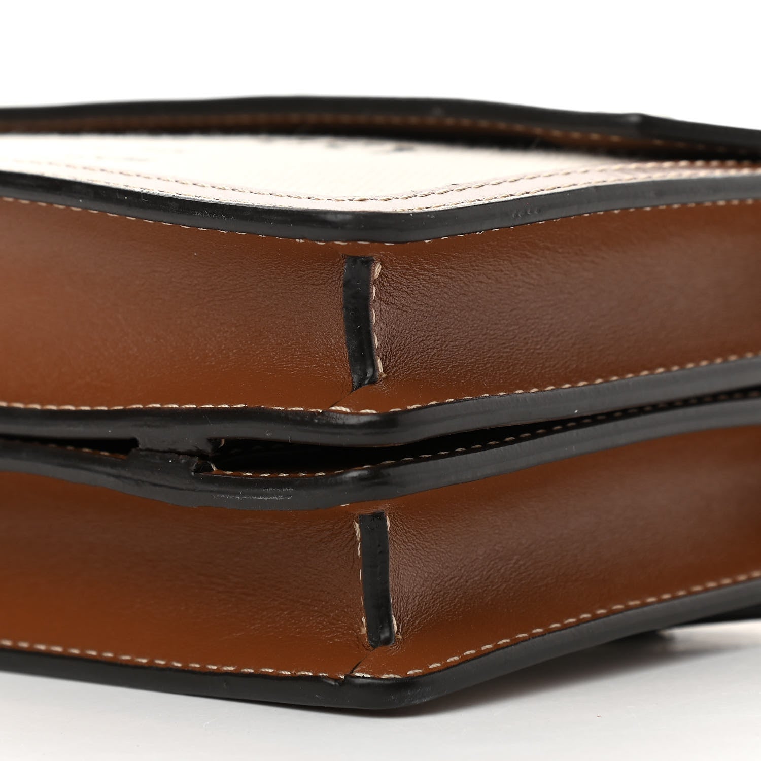 Burberry Smooth Calfskin Canvas Horseferry Print Mini Title Bag with Pocket Natural Malt Brown 10 of 10
