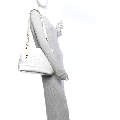 Chanel Caviar CC Shoulder Bag White 2 of 11