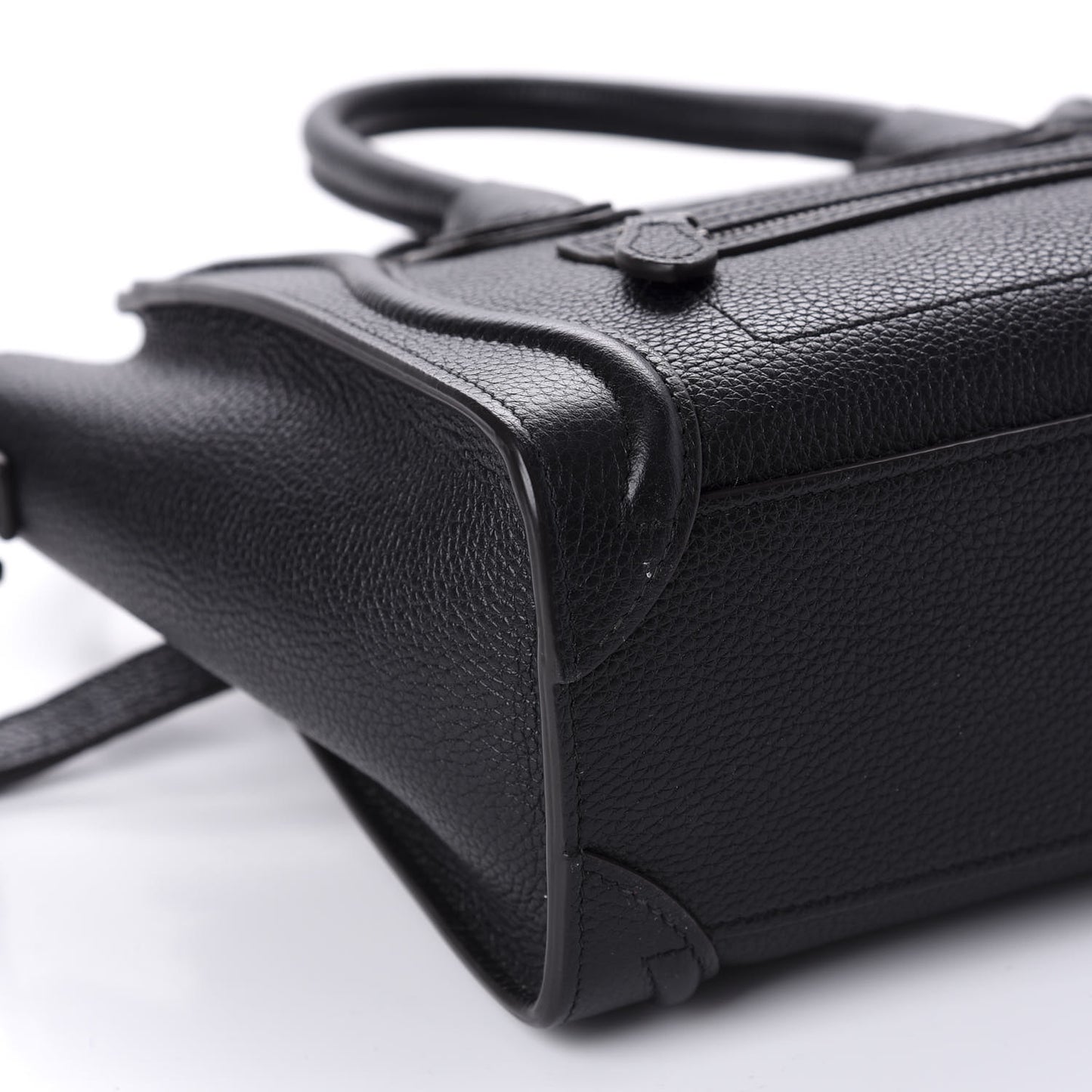 Drummed Calfskin Nano Luggage Black