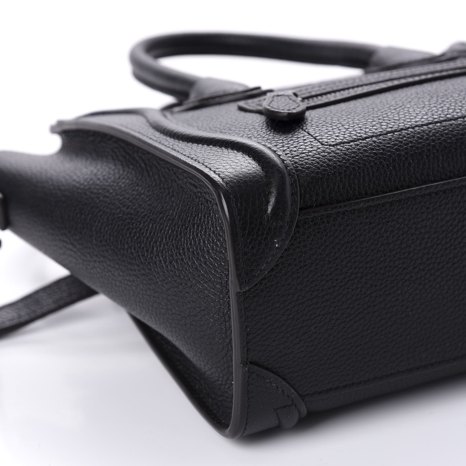Celine Drummed Calfskin Nano Luggage Black 6 of 10