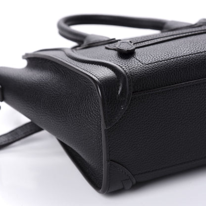 Celine Drummed Calfskin Nano Luggage Black 6 of 10