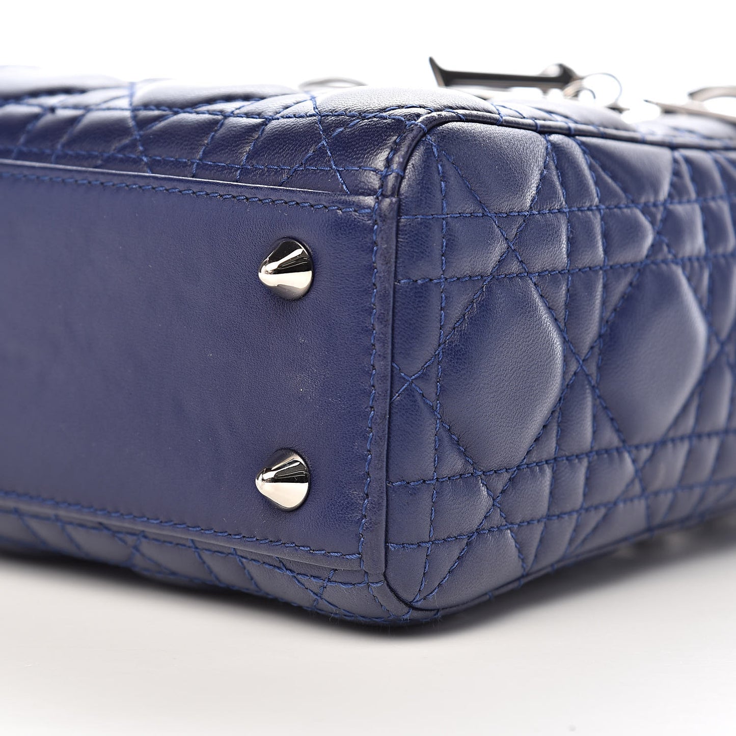 Lambskin Cannage Small Lucky Badges My Lady Dior Navy