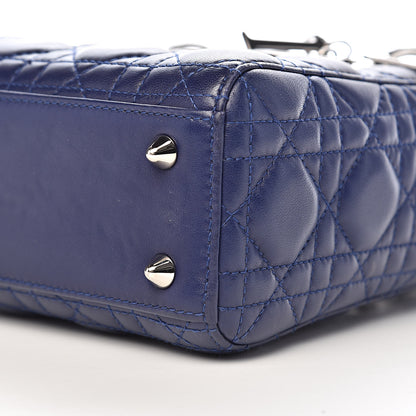 Christian Dior Lambskin Cannage Small Lucky Badges My Lady Dior Navy 15 of 16