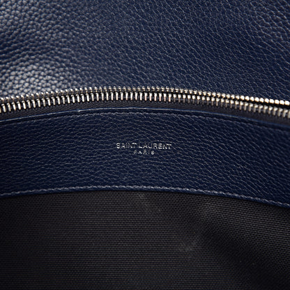 Saint Laurent Grained Calfskin Small Supple Sac De Jour Navy 6 of 14