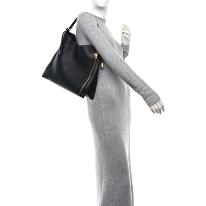 Tom Ford Pebbled Calfskin Small Alix Padlock Zip Hobo Bag Black 2 of 10