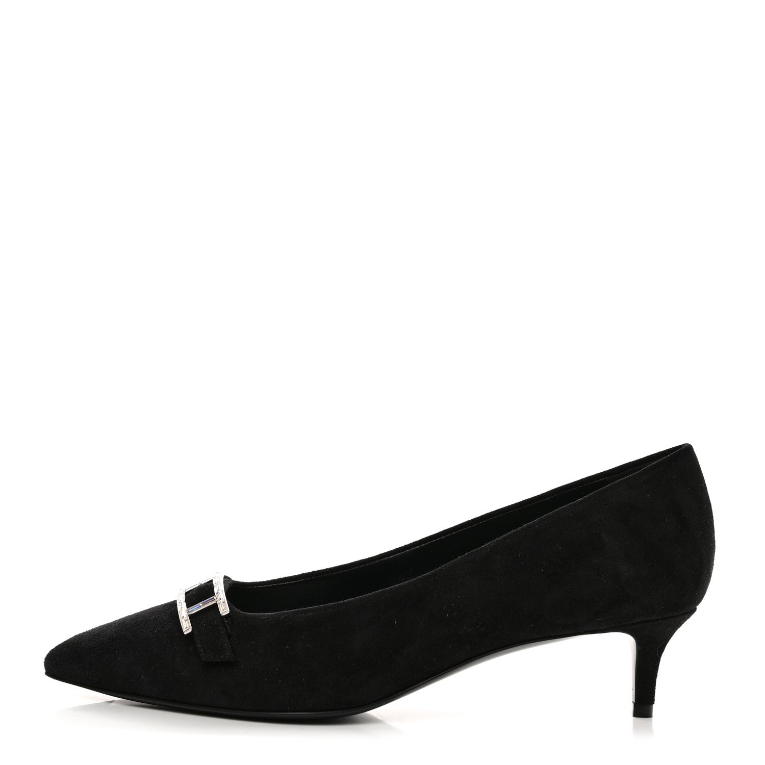 Hermes Suede Goatskin Blush 40 Pumps 37 Black 1 of 9