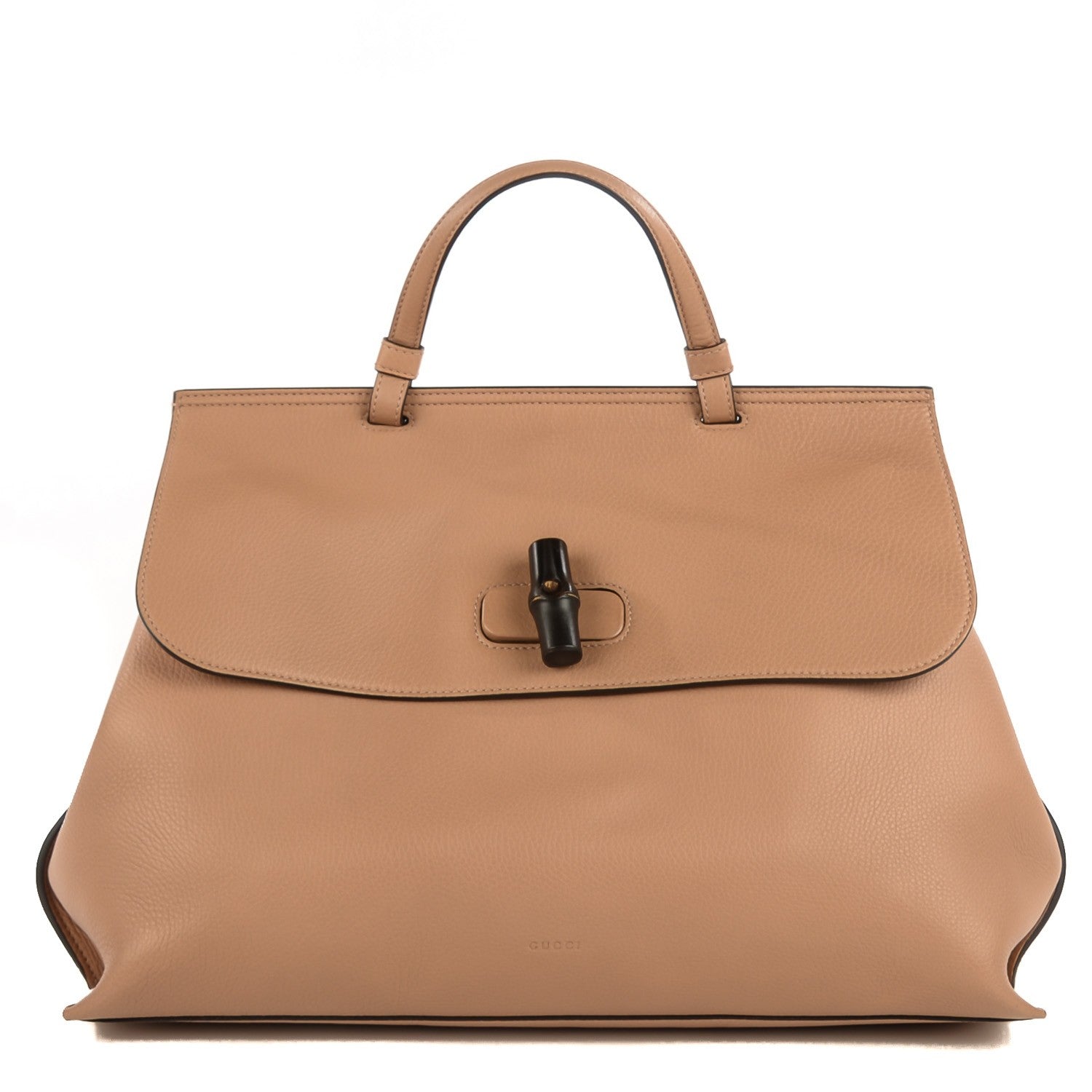 Gucci Cellarius Calfskin Large Bamboo Daily Top Handle Bag Camelia 1 of 6