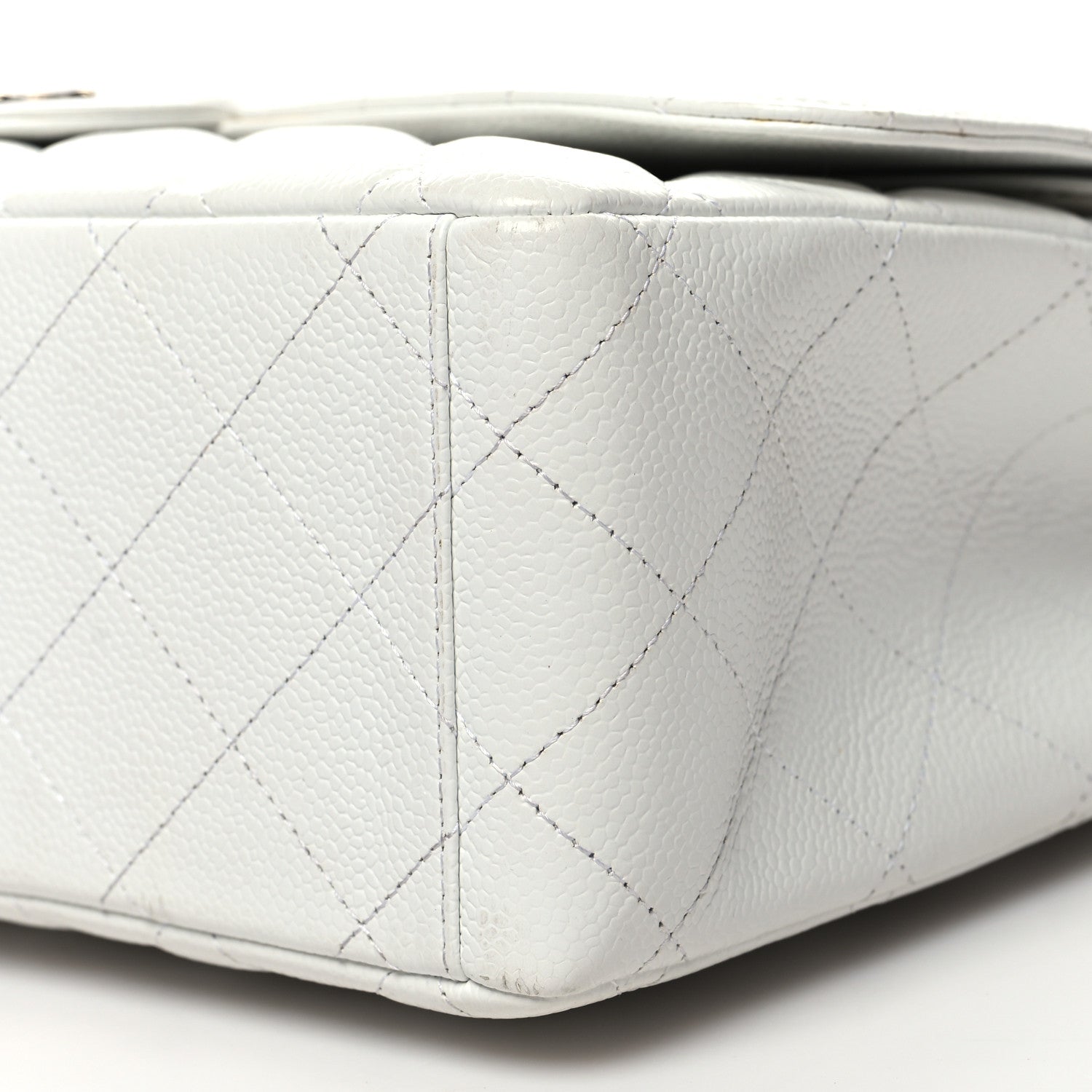 Chanel Caviar Quilted Maxi Double Flap White 10 of 11