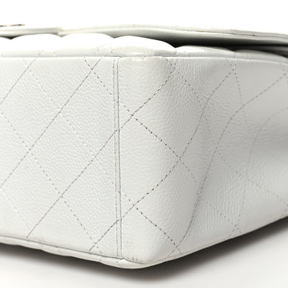 Chanel Caviar Quilted Maxi Double Flap White 10 of 11
