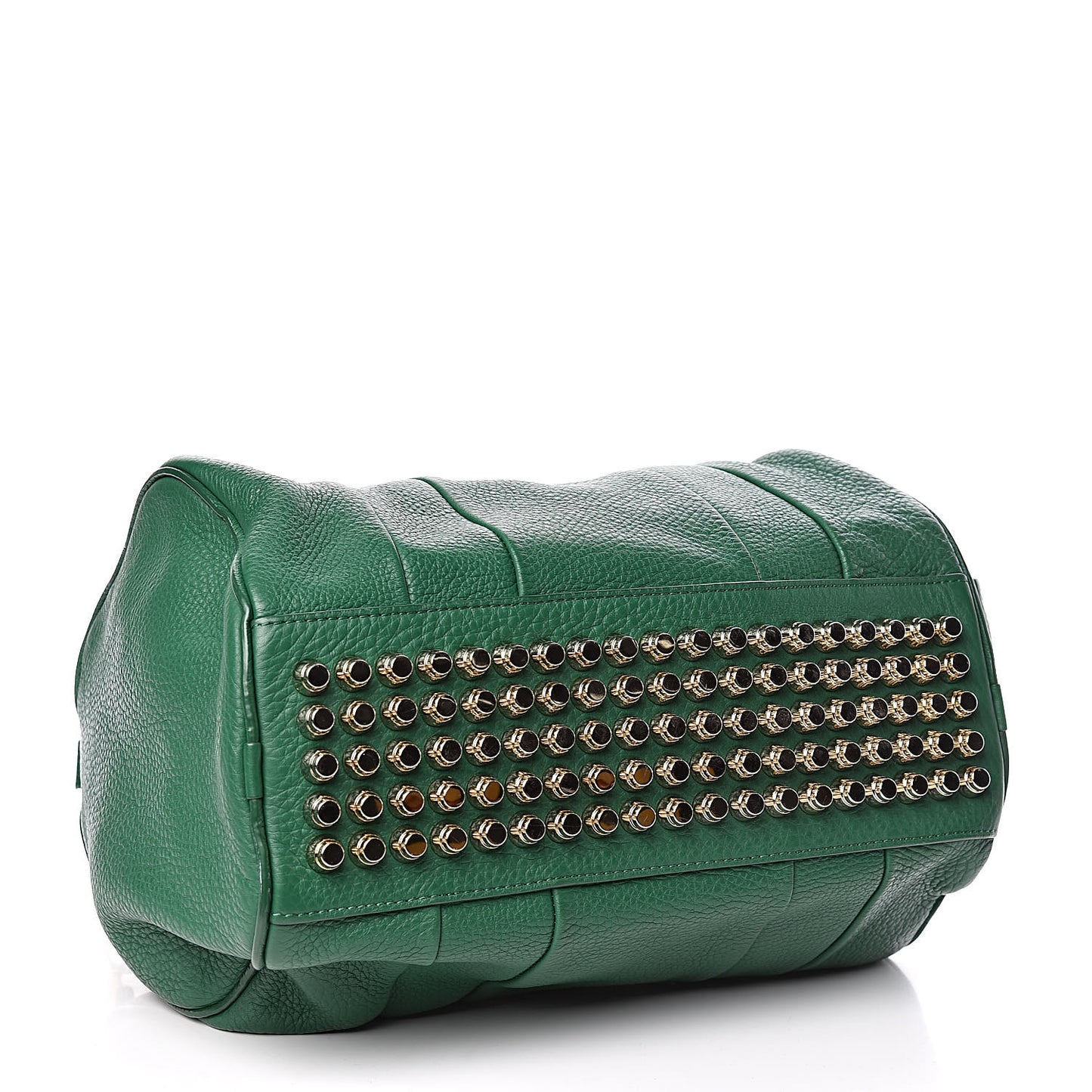 Pebbled Calfskin Rocco Vine Green Gold Hardware