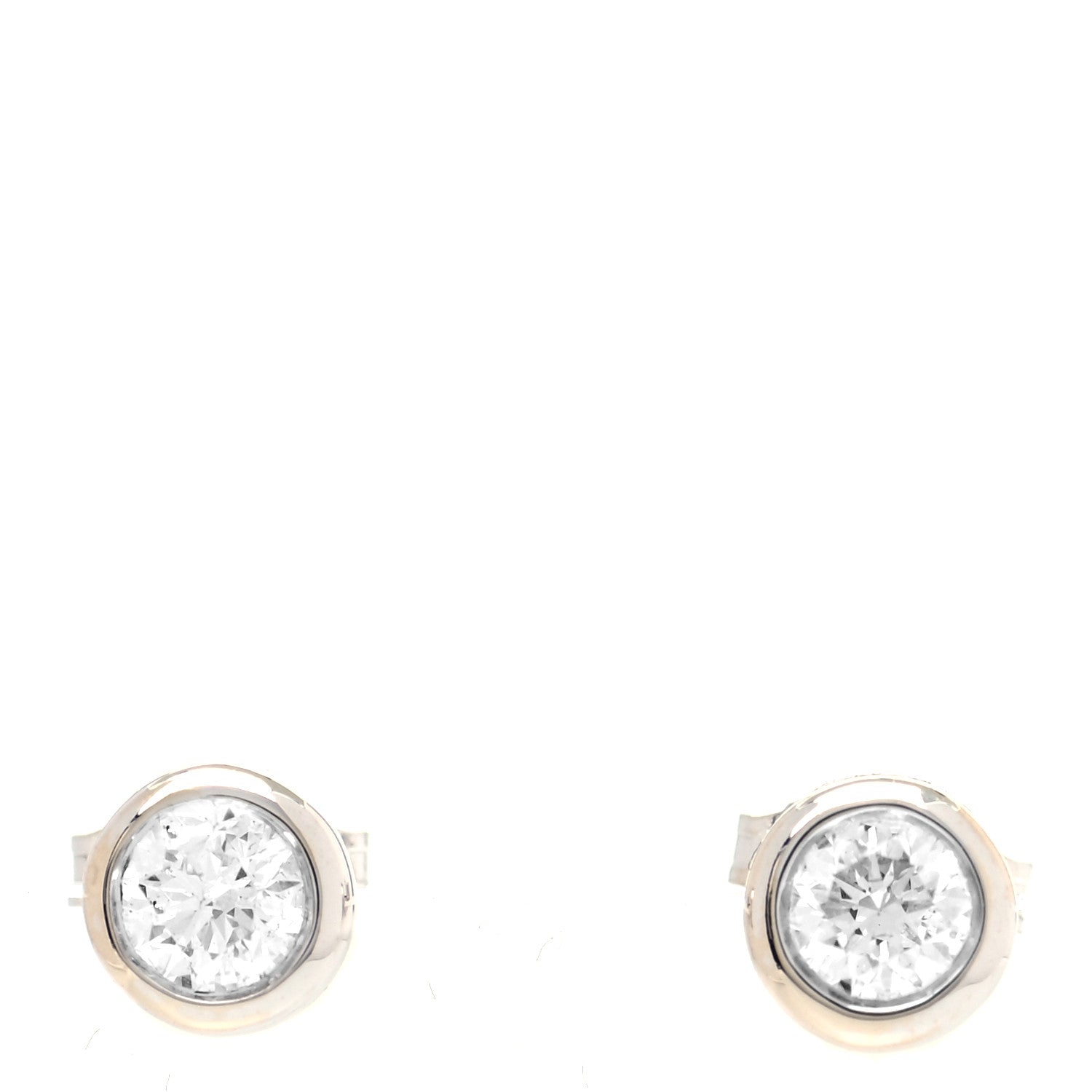 Roberto Coin 18K White Gold Diamond .51ctw Bezel Stud Earrings 1 of 5