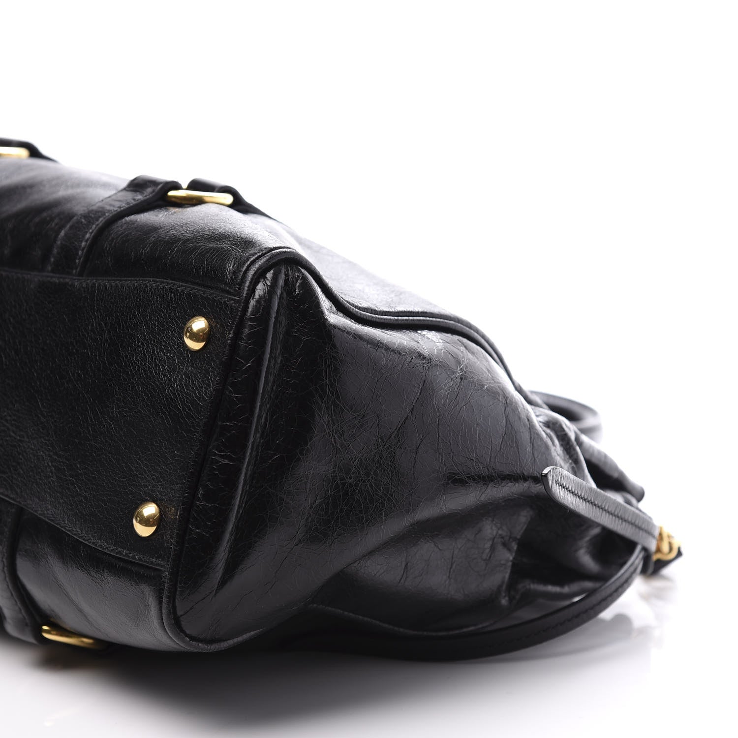 Miu Miu Vitello Shine Double Zip Tote Black 8 of 10