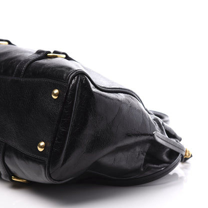 Miu Miu Vitello Shine Double Zip Tote Black 8 of 10