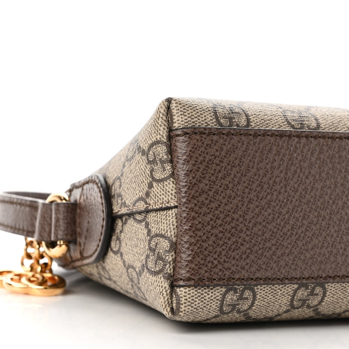 GG Supreme Monogram Textured Dollar Calfskin Web Small Ophidia Dome Shoulder Bag Beige Ebony New Acero